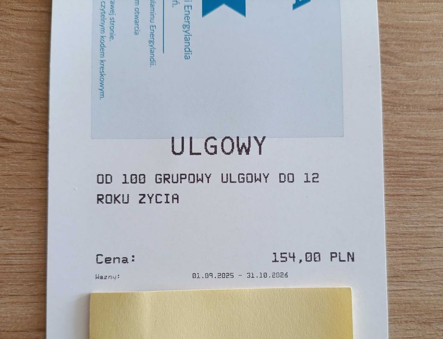 Bilet Energylandia Ulgowy