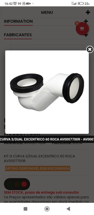 Kit curva s/ dual excêntrico roca