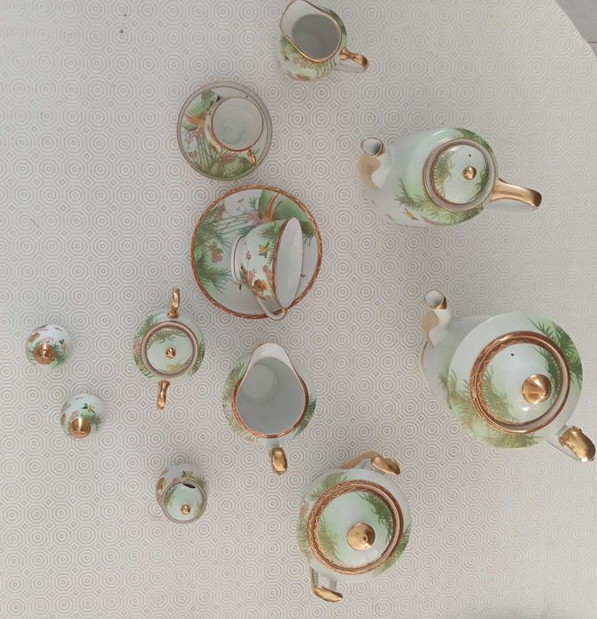 Japanese Soko China Hand Painted Dinner Set and Tea/Coffee service Set, 124pc 1960s