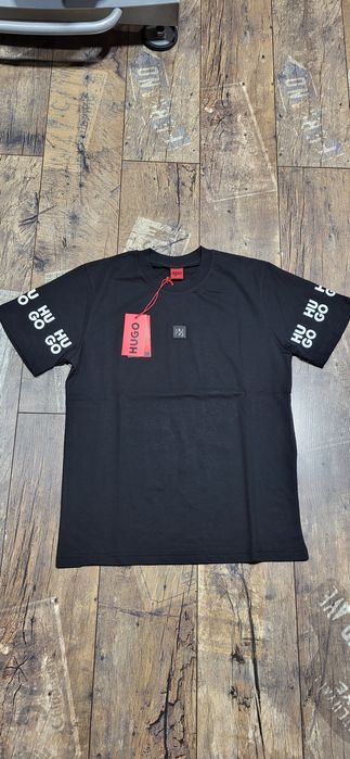 Czarna koszulka męska t-shirt bawełna premium hugo S