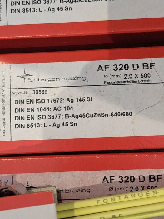 Припій срібний 45% з флюсом, Fontargen AF 320. ПСР45