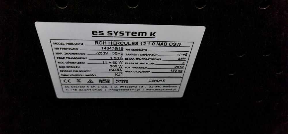 Regał chłodniczy bez agregatu Hercules 12 1.0 Es System K 2szt