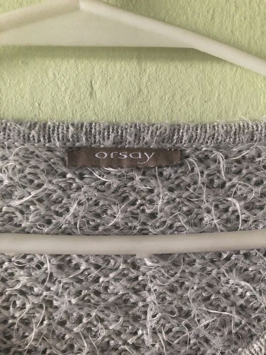 Jasno szary ciepły sweterek miś rozmair M Orsay