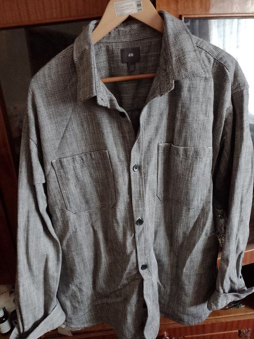 Натуральна сорочка H&M ідеальний стан. Груба тканини осіння. Розмір XL