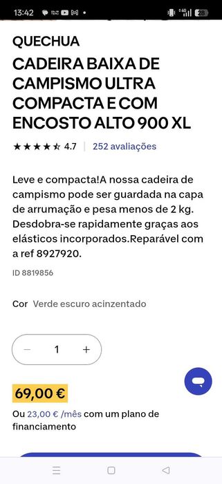 Cadeirão novo nunca usado