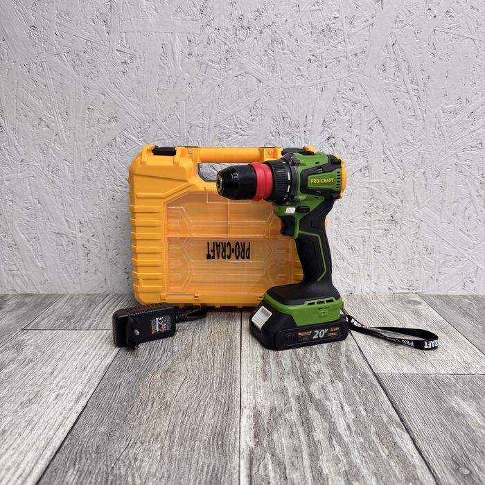 Шуруповерт Procraft PA20Li DFR 20V 2Аг 50Нм Безщітковий Кейс