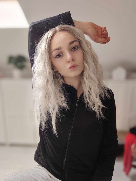 Nowa peruka premium lace front bob ombre sombre blond WIG