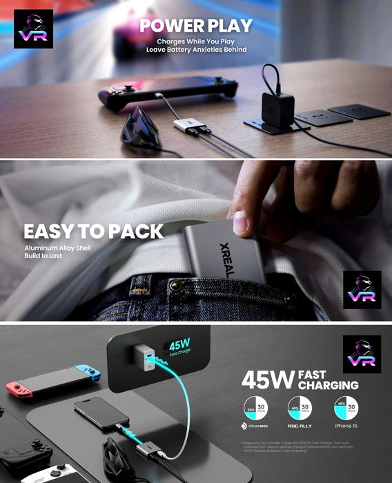 ‼️ XREAL Hub (2-in-1) Charging Adapte 45W (DeX, Switch, Steam Deck)