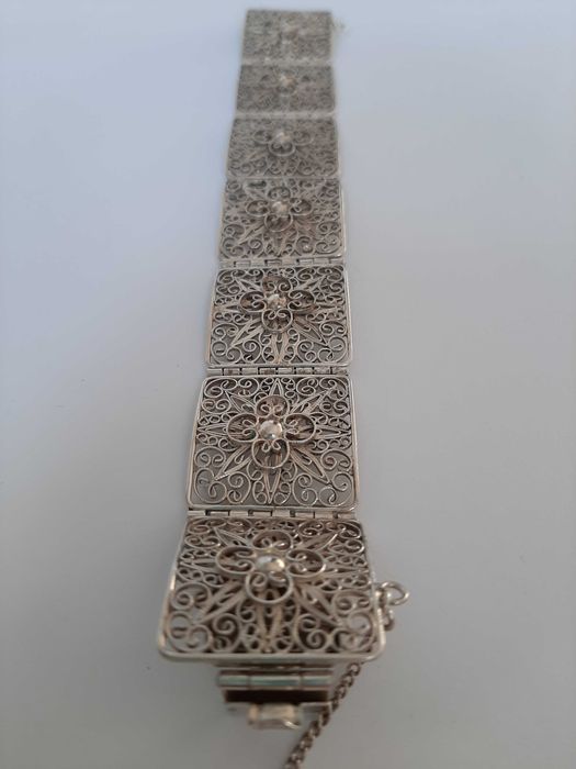 Браслет серебряный антик ар-нуво ар деко 1900 1930 филигрань TIFFANY