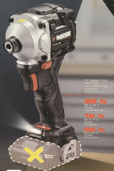 Аккумуляторный шуруповерт импакт PARKSIDE performance 20v