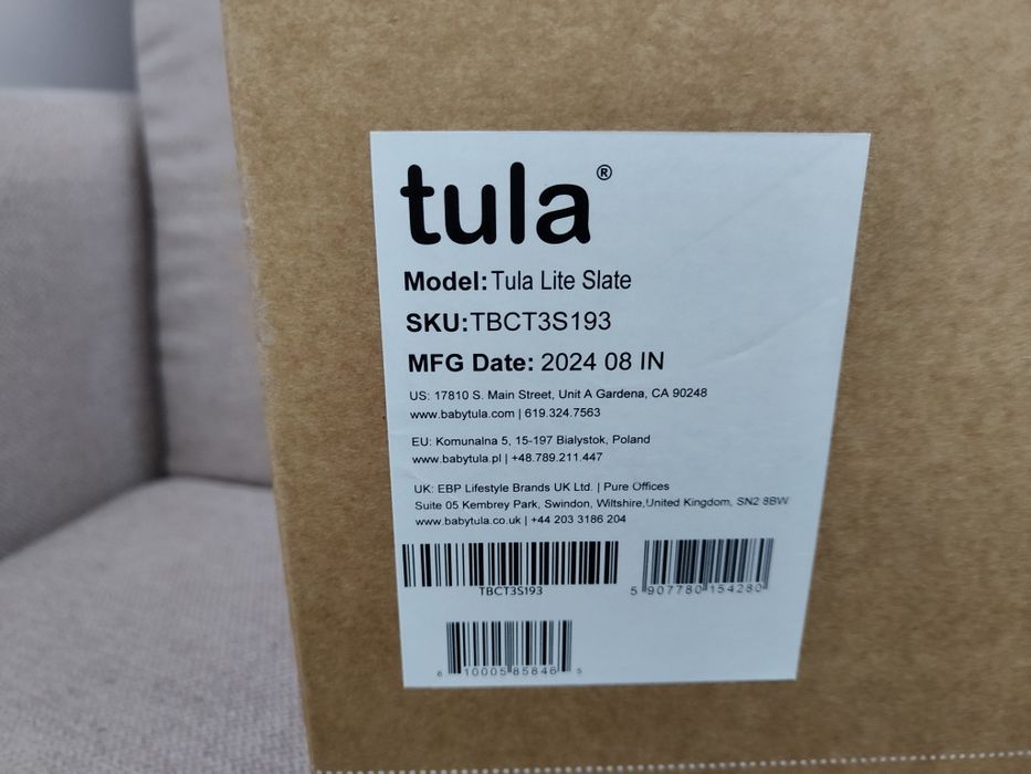 Kompaktowe nosidło Tula lite slate do 13,6 kg jak nowe