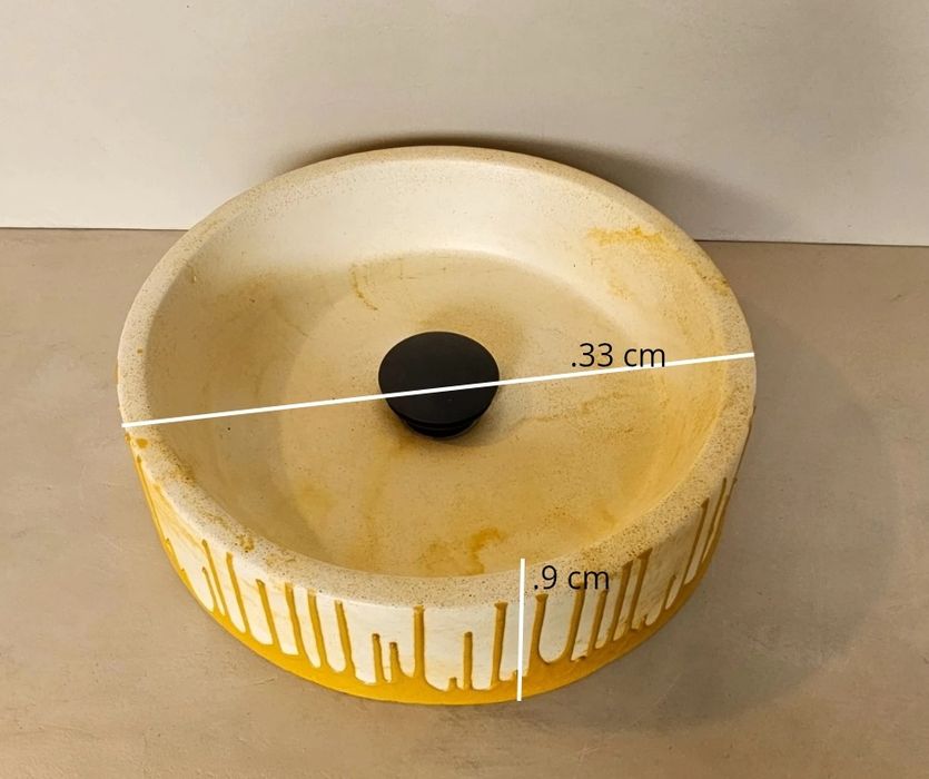 Cubas redonda de cimento e revestida em Microcimento