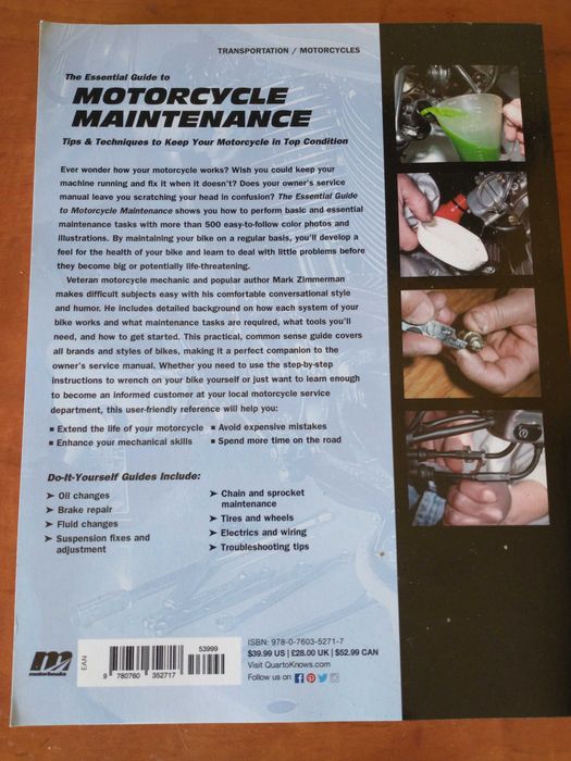 Livro Mark Zimmerman - The Essential Guide to Motorcycle Maintenance