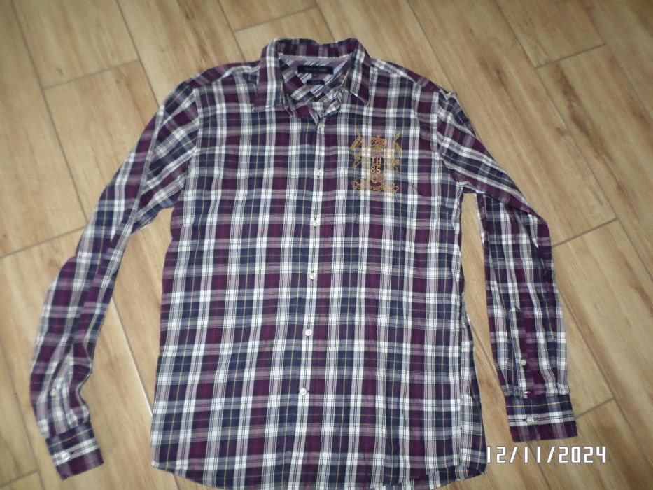 Firmowa męska koszula w kratkę-TOMMY HILFIGER-M