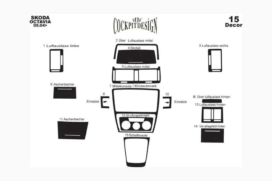 Декор панели (накладки на панель) Octavia A5/а4. Октавия а5).под дерев