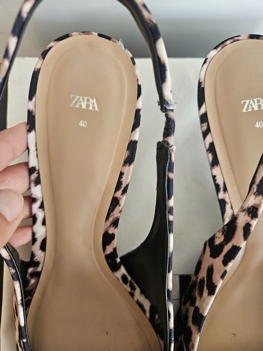 Czółenka panterka cętki Zara szpic obcas