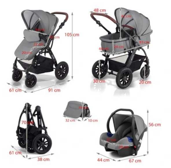 KinderKraft wózek do 22kg + parasolka w zestawie