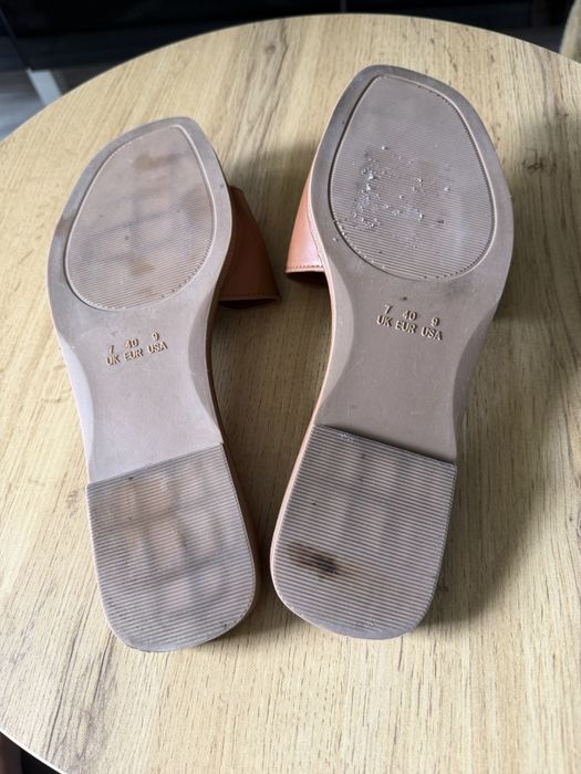 Damskie brązowe klapki caramel camel 40/41 primark