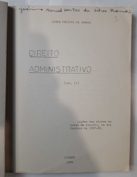 E1 - Livro - Diogo Freitas do Amaral - Direito Administrativo: Vol II