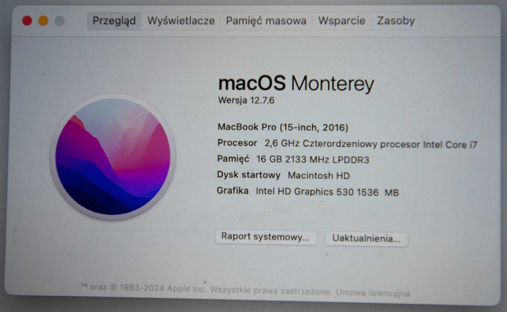 MacBook Pro 15" A1707 i7 16/256, touchbar