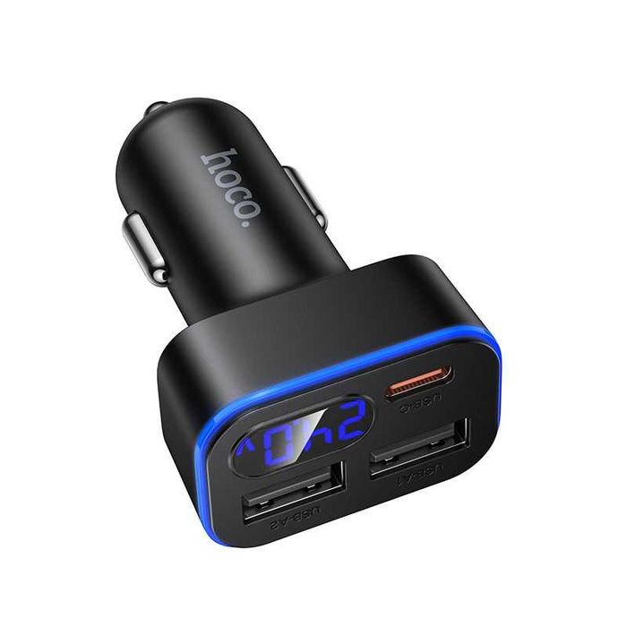 Ładowarka samochodowa z wyświetlaczem LCD 2x USB + USB C PD 42W Z63A