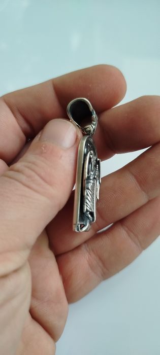 Срібна ладанка Архангел Міхаіл, Михаил серебряная крестик кулон 925