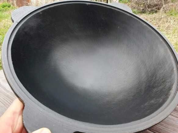 Казан чавунний узбецький Davr Metall 6 8 10 12 16 22 50 л з кришкою для плову мангалу вогню