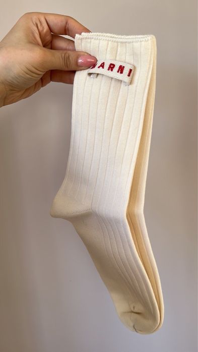 Kremowe skarpety Marni unisex