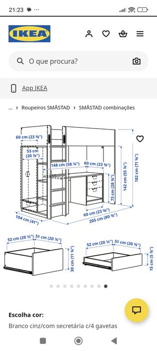 Quarto beliche, roupeiro, secretária IKEA