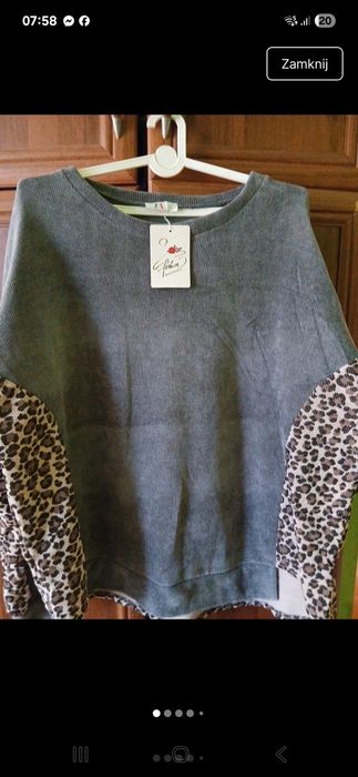 Komplet dresowy szary w panterke, plus size 4-5-6 XL nowy