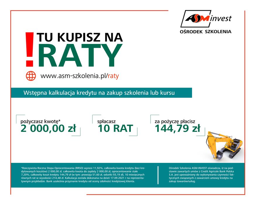 Szkolenie, KURS na walca, rozściełacz, rozkładarke, frezarke
