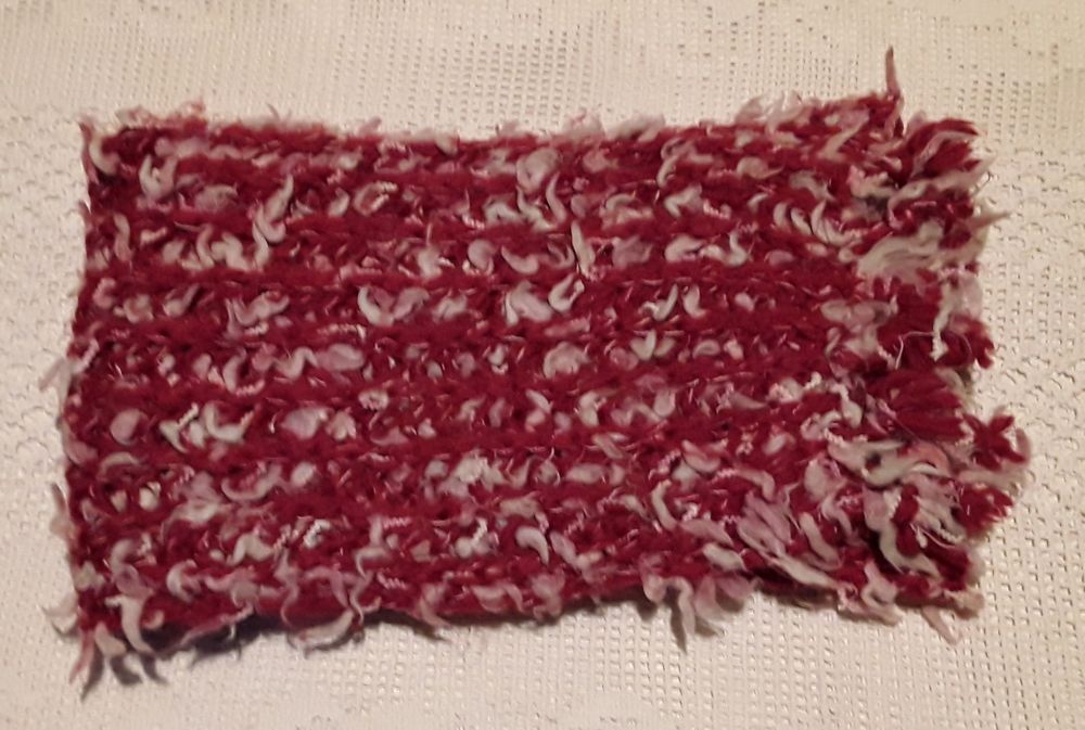 Echarpe / Cachecol em malha tricô vermelho e branco