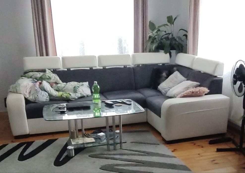 Narożnik L duży | regulowane zagłówki | grafit/biały | 799 zł