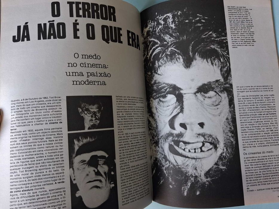 6 Revistas Antigas de Cinema de TERROR . ver fotos. Preço do lote.