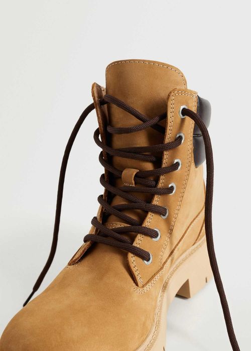 MANGO trekkingowe boots karmel NOWE 100% skóra naturalna 37