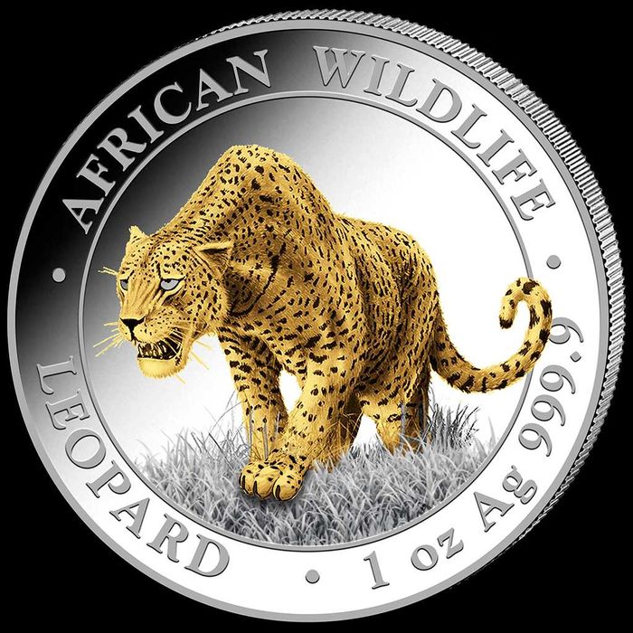 Серебряная монета 1 унция-Леопард – 2024,  2023, 2022