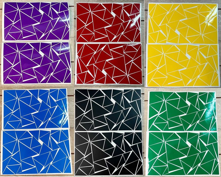 Треугольники камуфляж на мото пластик соти мотоцикл на бак