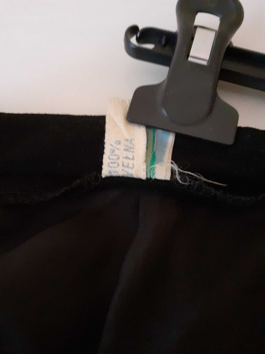 38 40 42 Spódnica midi czarna wełniana 100% wełna basic vintage retro