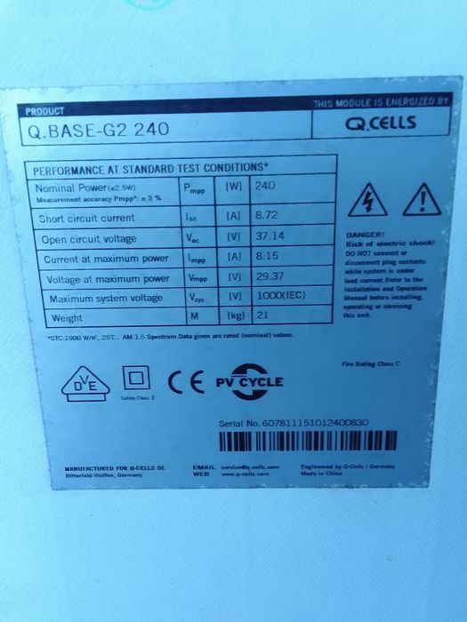Panele fotowoltaiczne 240 w