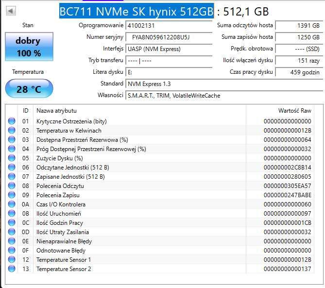 Dysk M.2 SK hynix BC711 512GB 2230