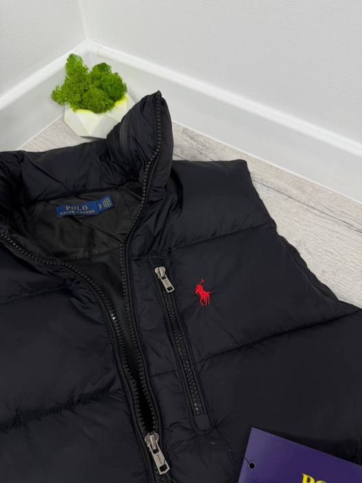 Жилетка Поло Ральф Лаурен чорна Безрукавка Polo Ralph Lauren чорна Спортивна жилетка Поло осіння