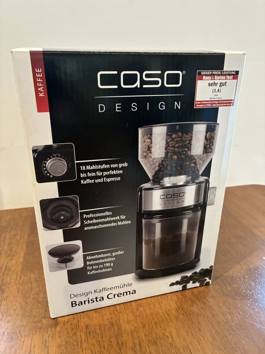 Moinho de café CASO Design Barista Crema — com caixa