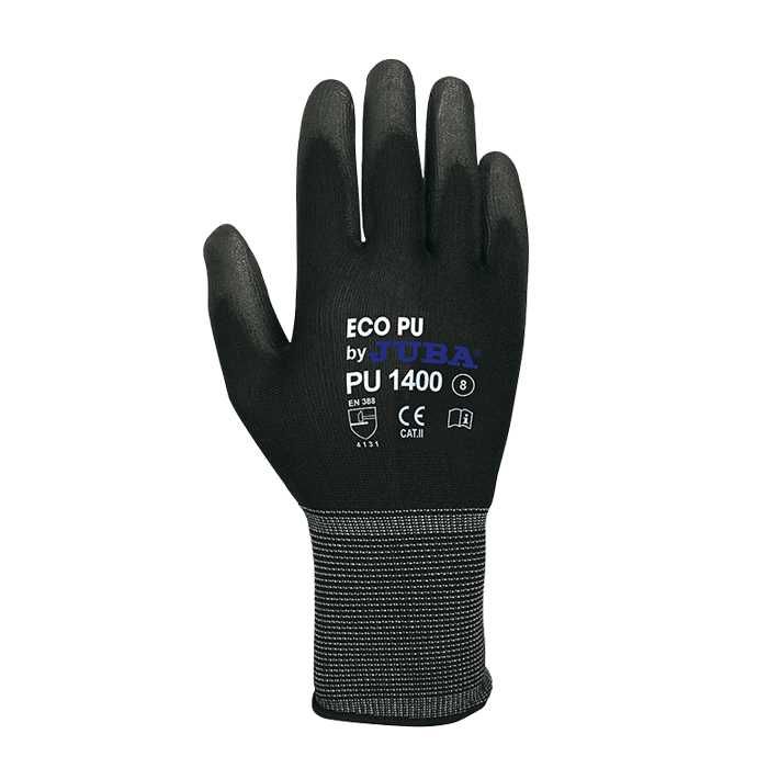 Luvas Nylon Poliuretano Preta PU1400 Juba