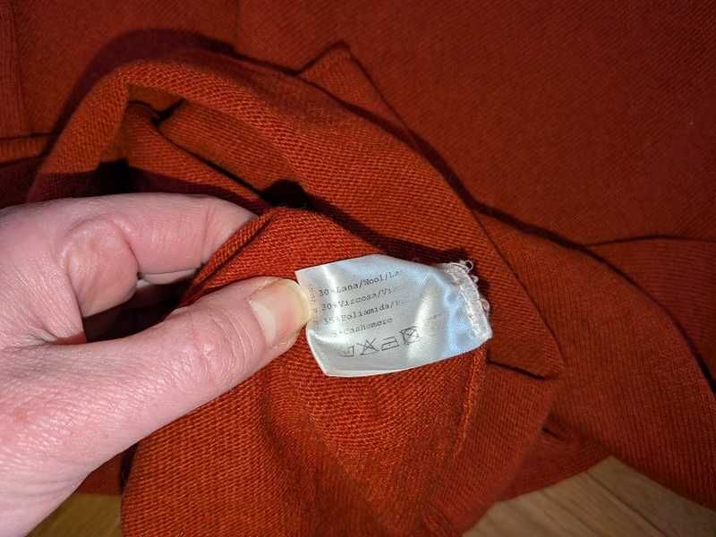 Ese o Ese - sweter wełniany w kolorze terakoty / rudym - rozm. S