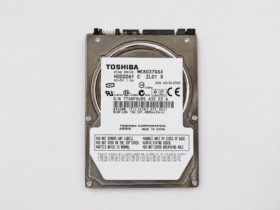 Жорсткий диск Toshiba MK8037GSX 2,5" SATA для ноутбука та ПК