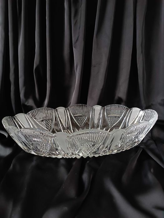 Ваза «Ладья» велика з кришталю фруктівниця