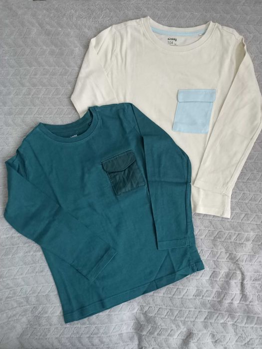 Komplet bluzek z długim rękawem z kieszonką 104 sinsay