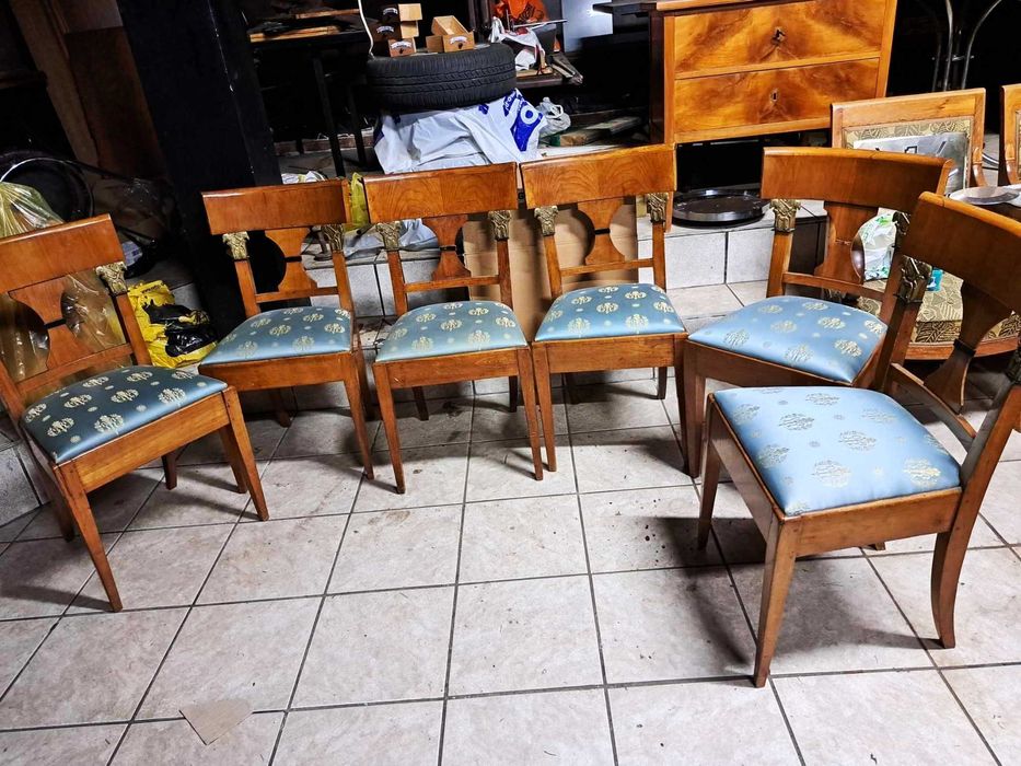 Komplet 6 krzeseł Biedermeier