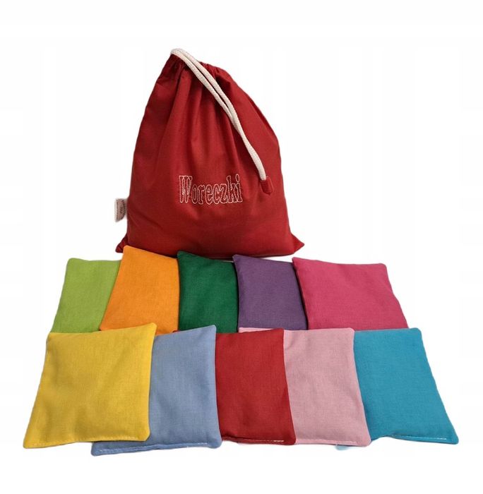 Woreczki Sensoryczne Gimnastyczne Tęczowe 10 Sztuk