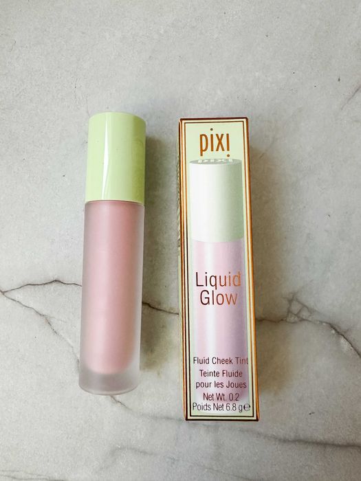 Pixi róż po policzków w płynie z pędzelkiem makijaż Liquid Glow peptydy rozświetlacz Pretty
